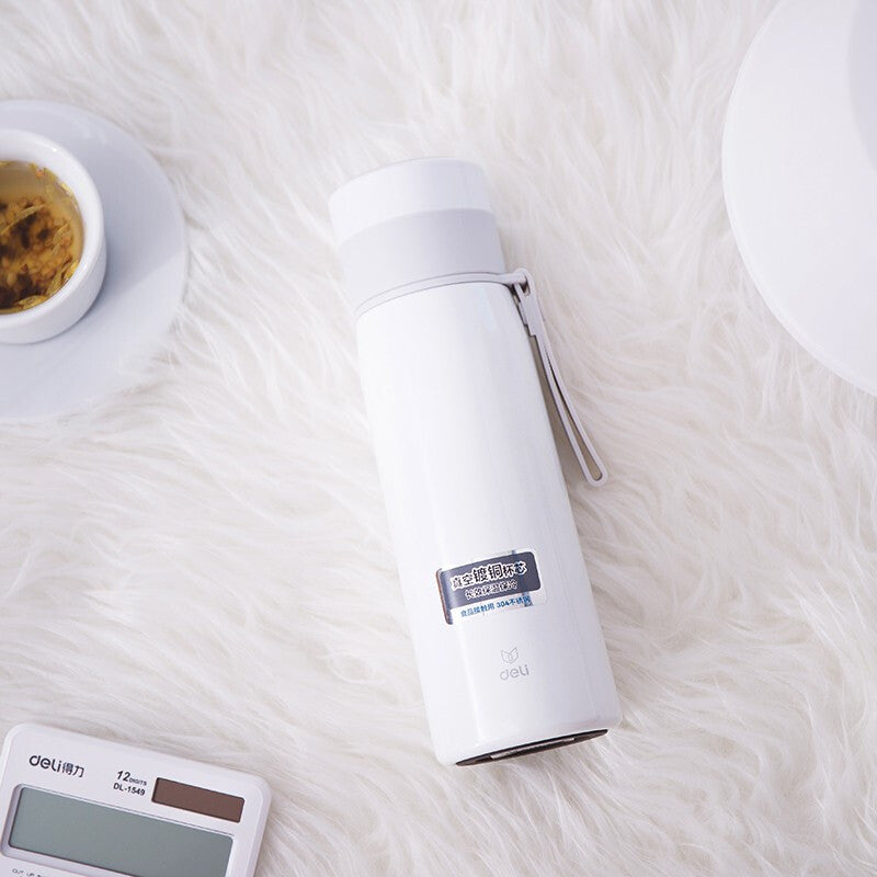 Deli 6076 500ml Portable Thermos cup Stainless Steel Vacuum Flask Thermo Water Bottle Insulated Cup Coffee Mug for Home Office Travel