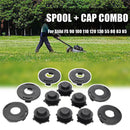 6pcs Spools+6pcs Cap Combo Lawnmower Head Cover For Stihl 25-2 FS 90 100 110 120 130 55 80 83 85