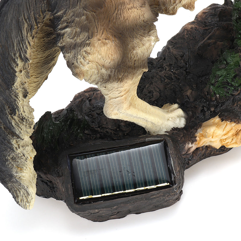 Solar Red Eyes Howling Wolf & Sensor Light Garden Ornament Office Decorations