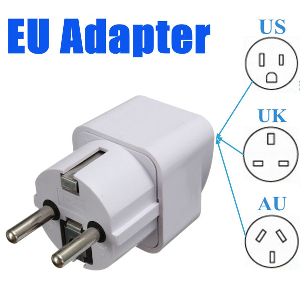 Universal US/UK/AU To EU AC Power Adapter 2 Pin Travel Converter Adapter Socket Charger
