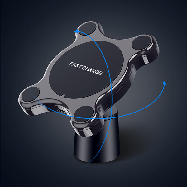 FLOVEME 2 in 1 360 Degree Rotation Magnetic Wireless Car Charger For iPhone X 8Plus Xiaom Mix2s S9