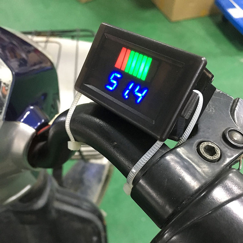 5pcs 12-60V Car Lead Acid Battery Charge Level Indicator Battery Tester Lithium Battery Capacity Meter Dual Blue LED Tester Digital Voltmeter