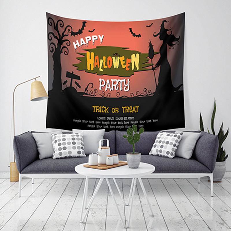 Loskii LWG5 Halloween Tapestry Pumpkin Print Wall Hanging Tapestry Art Home Decor For Halloween Decorations
