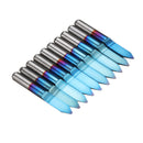 Drillpro 10pcs 0.1/0.2/0.3/0.4/0.5mm 45 Degree Flat Bottom PCB Engraving Bit Blue NANO Coated Carbide CNC Router Tool