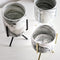 S/M/L Nordic Style Flower Pot Iron Wire Metal Rack Marble Ceramic Succulent Plant Pot Cactus Decoration Basin with Stand