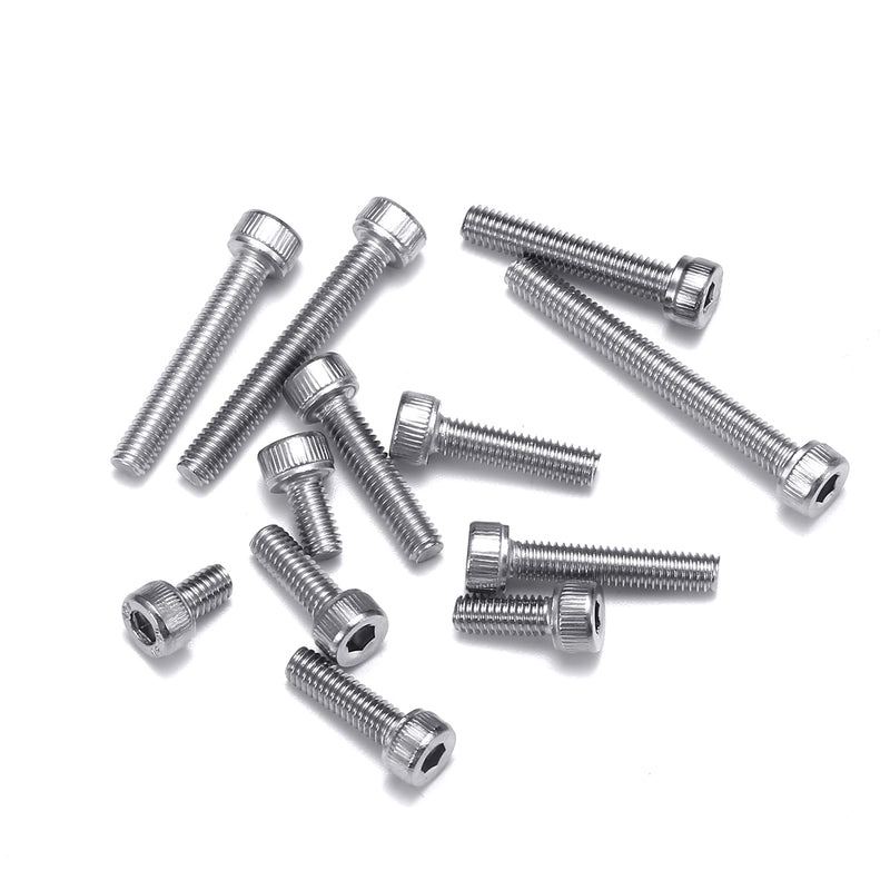 Suleve M4SH4 180Pcs M4 304 Stainless Steel Screw Hex Socket Cap Head 6-35mm Bolt Assortment Kit