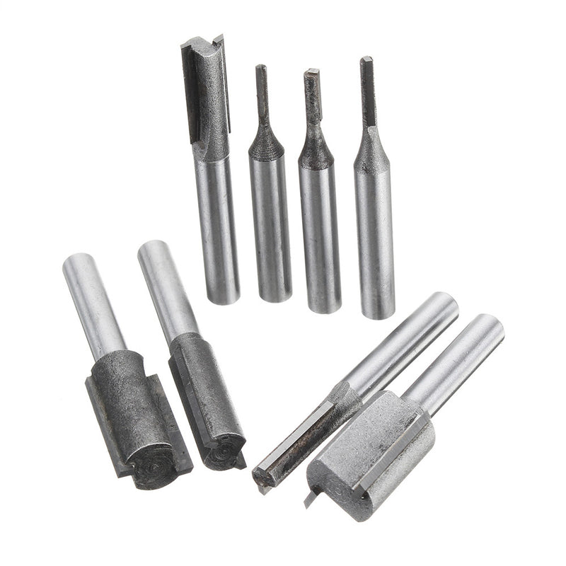 8pcs 1/4 Inch Shank Router Bit Kit Profiling Trimming Cutter Woodworking Tools