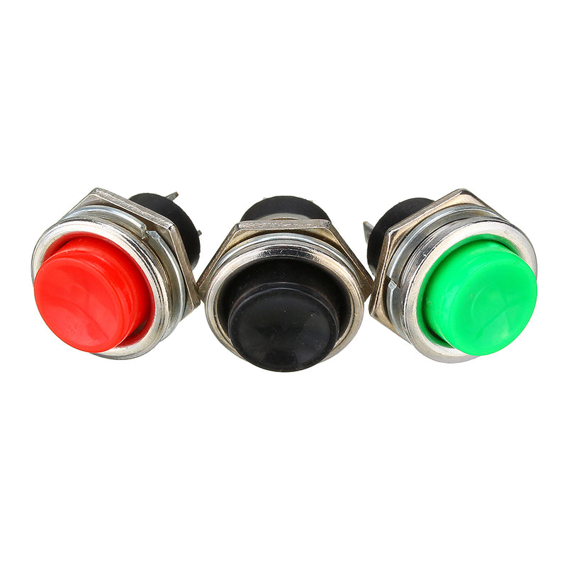 3A 125V Momentary Push Button Switch OFF-ON Horn Plastic Red Black