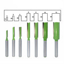 Drillpro 7pcs 6mm Shank Single Double Flute Straight Bit Milling Cutter Wood Tungsten Carbide Router Bit