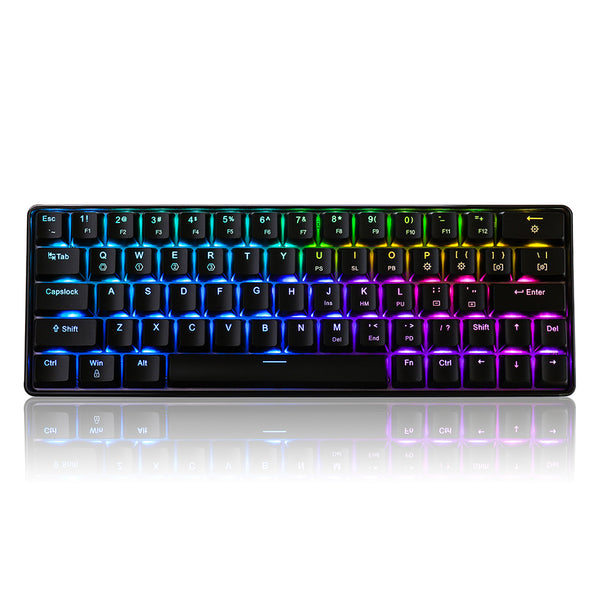 Geek GK64 64 Key Gateron Switch Hot Swappable CIY Switch RGB Backlit Mechanical Gaming Keyboard