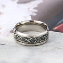 Fashion Luminous Stainless Steel Finger Ring Dragon Pattern Punk Gift for Men