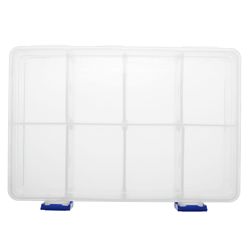 8 Grids Transparent Storage Box Double Latch Compartments Parts Container Assortment Organizer