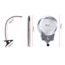 Large Lens Desk Magnifier Magnifying Glass Clamp LED Light 360 Rotating Hose