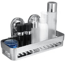 Kitchen Bathroom Shower Shelf Storage Suction Cup Basket Rack Holder Organizer