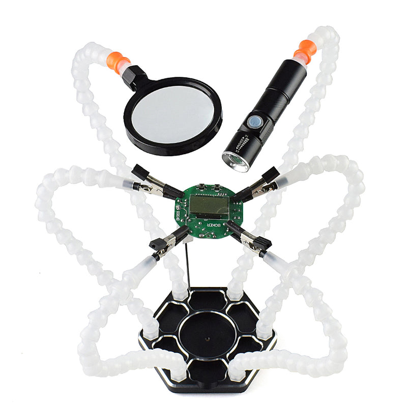 6 Flexible Arms Soldering Vise Helping Hands Third Hand PCB Repair Fixture