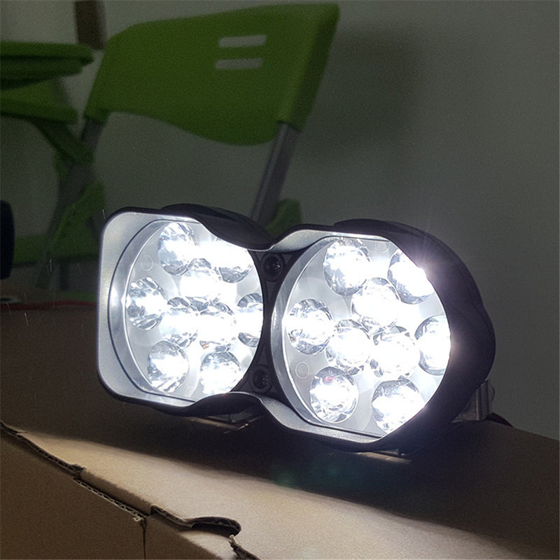 CNSUNNYLIGHT 16W 2000LM 6500K Motorcycle LED Headlights Scooter Fog Spotlight White Drive Working