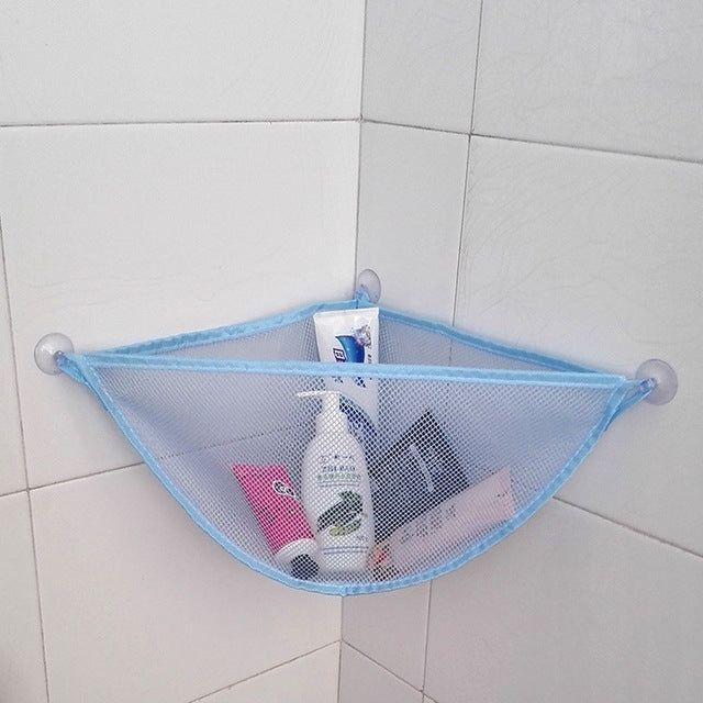 Powerful Sucker Home Bathroom Storage Supplies Multifunctional Children's Toys Storage Hanging Bag Mesh Cloth Drain