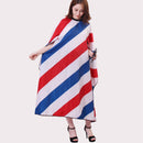 Hiden Sleeves Red White Blue Stripe Hairdressing Cape Salon Luxury Customer