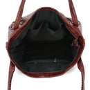 Women Shoulder Bag Pu Leather Handbags Big Ladies Knitting Hand Bags Design