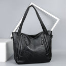 Women Shoulder Bag Pu Leather Handbags Big Ladies Knitting Hand Bags Design