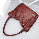 Women Shoulder Bag Pu Leather Handbags Big Ladies Knitting Hand Bags Design