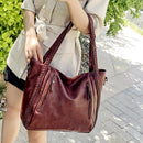 Women Shoulder Bag Pu Leather Handbags Big Ladies Knitting Hand Bags Design