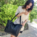 Women Shoulder Bag Pu Leather Handbags Big Ladies Knitting Hand Bags Design