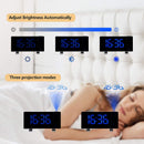 Projection Alarm Clock, 7 inch LED Curved-Screen Large Digital Display, Adj
