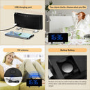 Projection Alarm Clock, 7 inch LED Curved-Screen Large Digital Display, Adj