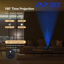 Projection Alarm Clock, 7 inch LED Curved-Screen Large Digital Display, Adj