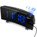 Projection Alarm Clock, 7 inch LED Curved-Screen Large Digital Display, Adj