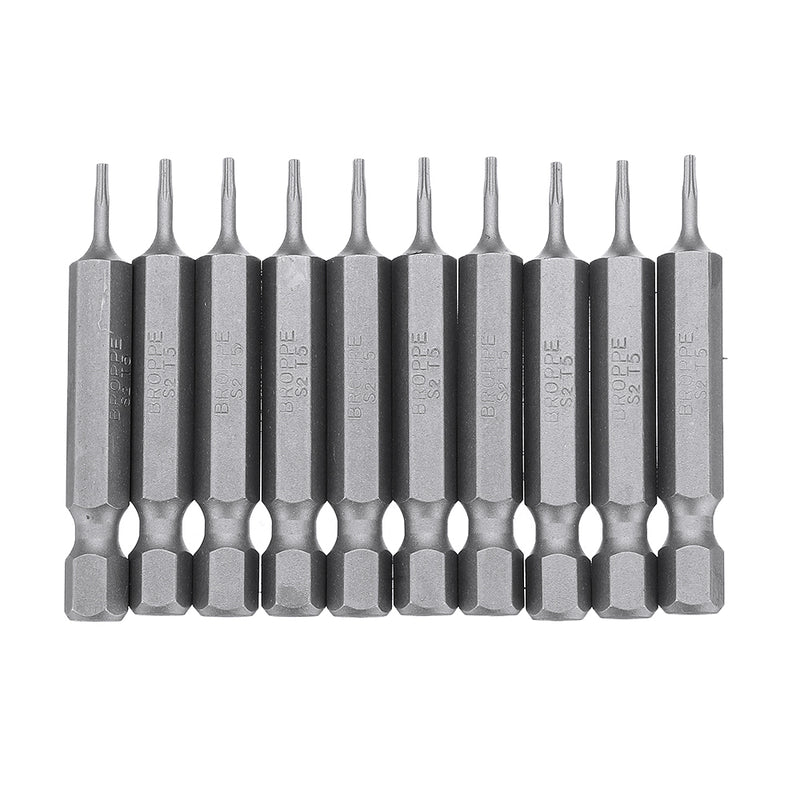 BROPPE 10Pcs Magnetic Torx Screwdriver Bits T5/T6/T7/T8/T9/T10/T15/T20/T25/T27/T30/T40 1/4 Inch Hex Shank Screwdriver Set for Bosch