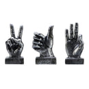 OK/Victory/Thumb Sign Silver Finger Hand Resin Living Room Table Decorations Ornament