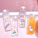500ml Fantastic Summer Unicorn Cartoon Milk Drink Box Water Bottle Birthday Kid