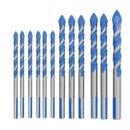 12PCS Tile Drill Bits Multi Purpose Carbide Tip Set Special for Tiles Cemen