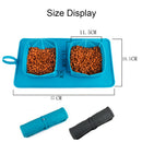 Foldable Pet Dogs Cat Water Food Feeder Double Outdoor Travel Pet Bowl Dish Silicone