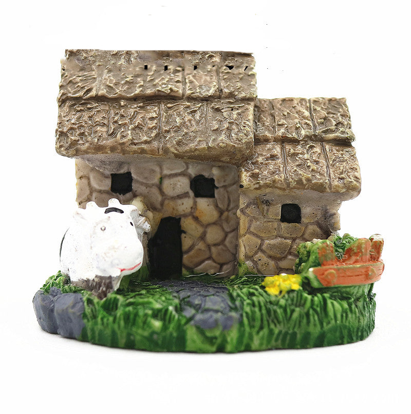 Villa Bonsai Garden Decorations Resin Crafts House Micro Landscape Fairy Garden for Home Garden Decoration