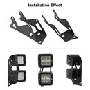 1Pair Car Dual Lower Windshield LED Light Mounts Brackets Kit for Dual LED