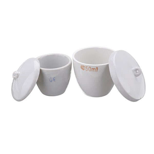 30/50ML Porcelain Crucible High Temperature Chemical Teaching Laboratory Equipment Lab Glassware Kit