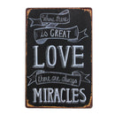 Love Miracle Sheet Metal Drawing Home Wall Poster Metal Painting Tin Sign
