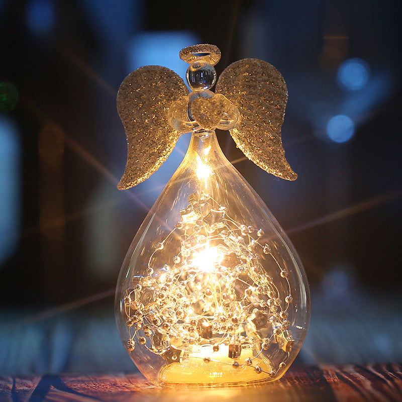 Romantic Angel Night Light Glass Luminescent Lamp Room Bedroom Wedding Desk Decoration Gift