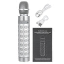 Rechargeable Wireless Mic AUX TF Card bluetooth Speaker Karaoke Recording Microphone Music Player