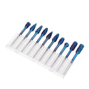 Drillpro 10Pcs 3mm Shank Blue Nano Tungsten Carbide Burrs 6mm Head Rotary File Set