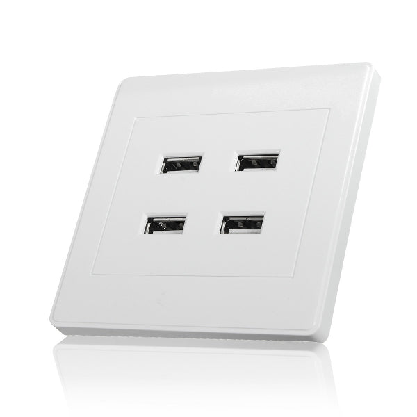 3.1A AC Power Wall Receptacle Socket Plate  Charger Outlet Panel with 4 USB Port