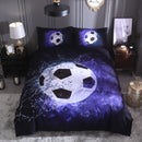 3 PCS Bedding Sets Ball Sports Quilt Cover Pillowcase For Queen Size
