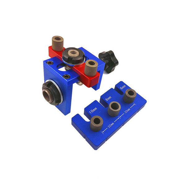 X150 Three-in-one Woodworking Dowelling Jig Kit Adjustable Drilling Guide Puncher Locator Carpentry Tools Wrench Furniture Positioner