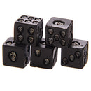 KCASA FS-01 Set Of 5  Black Skull Dice Grinning Skull Deluxe Devil Poker Dice Gothic Gambling