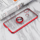 Bakeey Transparent Ring Holder Color Plating Anti-Scratch Hard PC Protective Case For Xiaomi Mi8