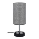 Multifutional Bedside Table Desk Lamp With Dual USB Port Outlet Fabric Shade