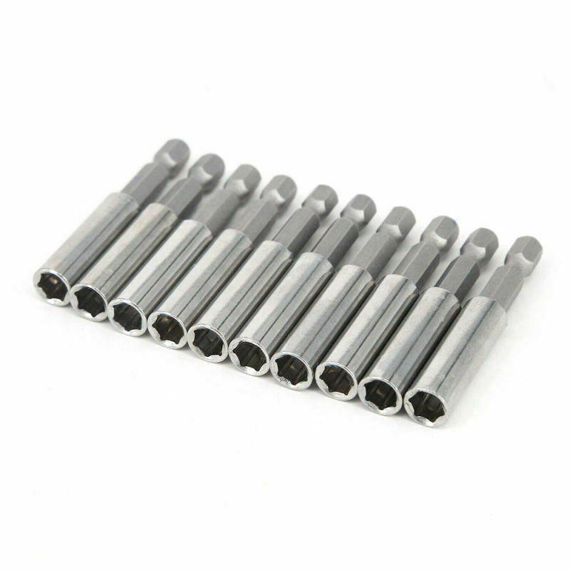 10pcs Socket Drill Bit Holder Hex Shank Magnetic Extension for Screwdriver